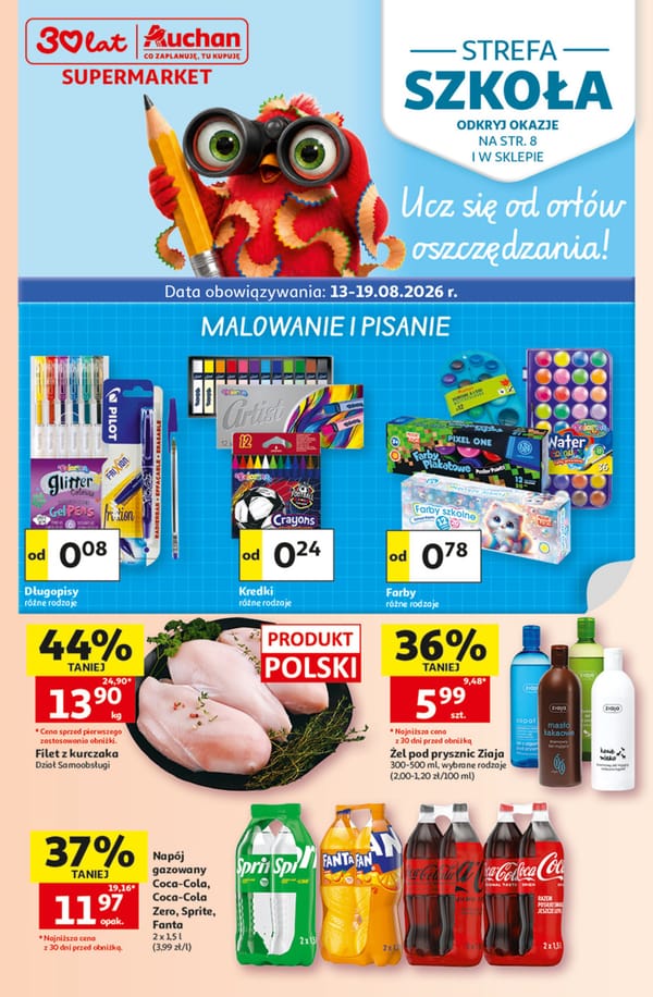  Auchan supermarket gazetka promocyjna od 13 sierpnia 2026 aktualna - promocje tygodnia