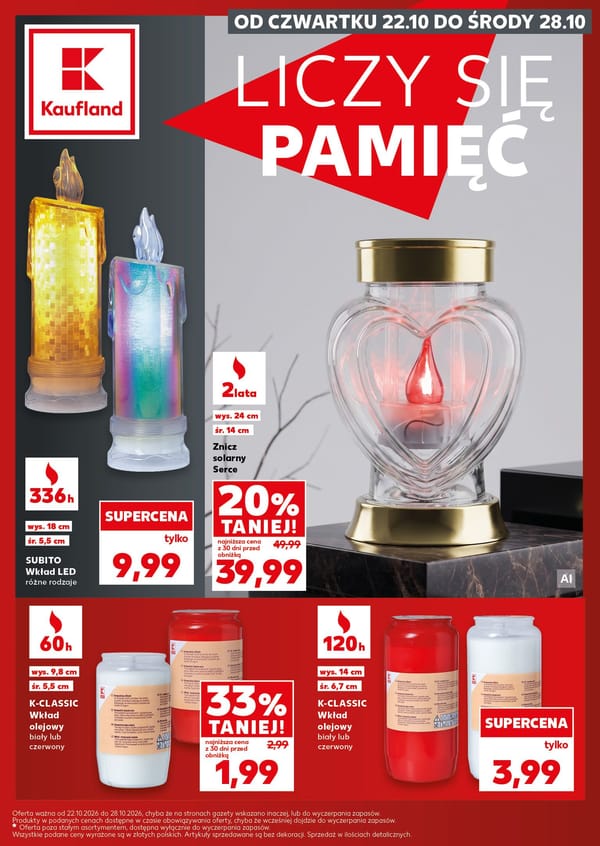  Kaufland gazetka promocyjna od 22 października 2026 aktualna - promocje na znicze