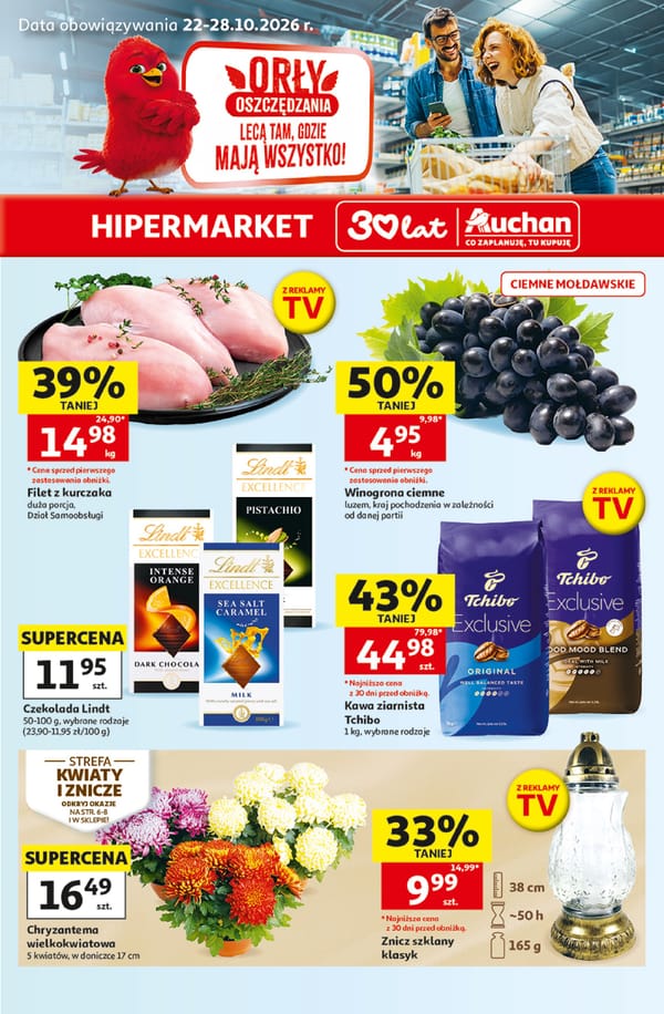  Auchan hipermarket gazetka promocyjna od 22 października 2026 aktualna - zakupy spożywcze taniej