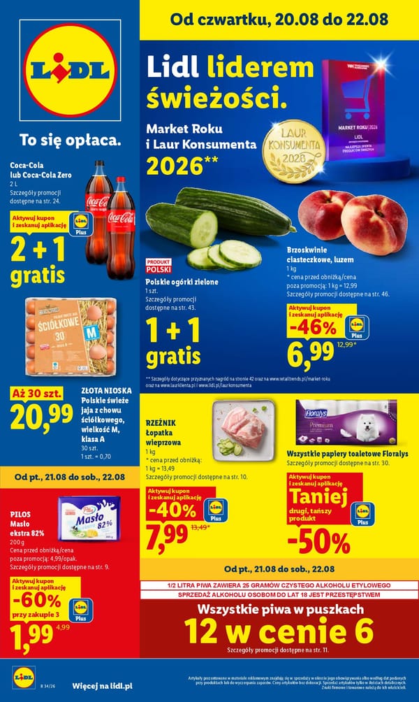  Lidl gazetka promocyjna od 20 sierpnia 2026 aktualna - promocje na weekend