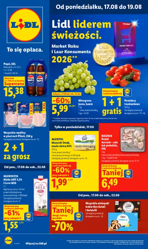Gazetka Lidl: Lidl gazetka promocyjna od 17 sierpnia 2026 aktualna - najtańsze zakupy spożywcze 2026-08-17