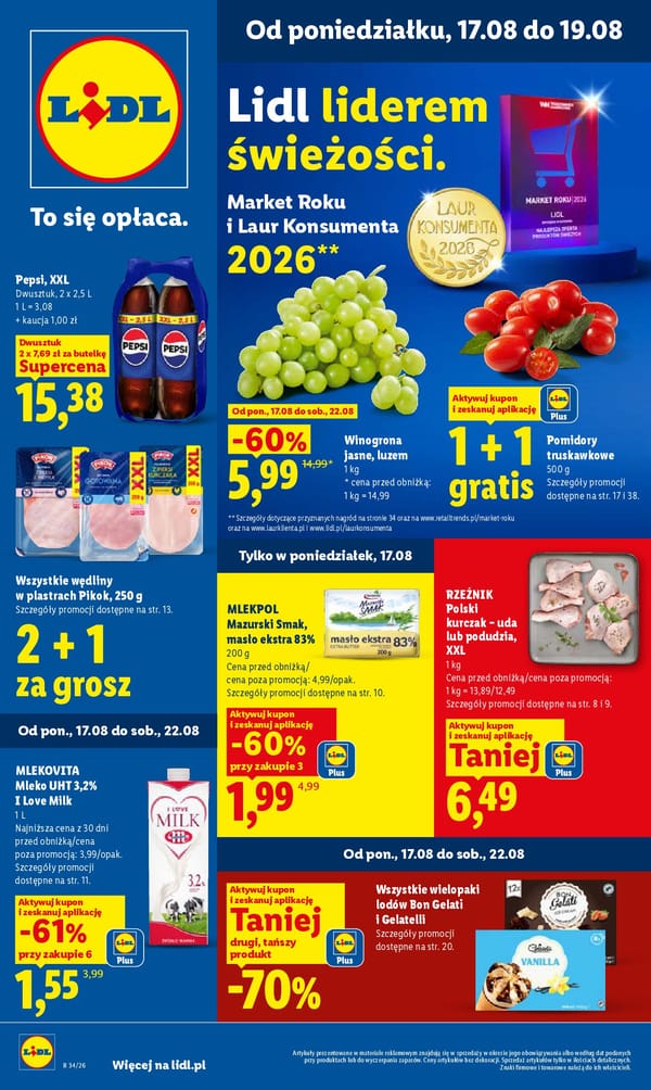  Lidl gazetka promocyjna od 17 sierpnia 2026 aktualna - najtańsze zakupy spożywcze