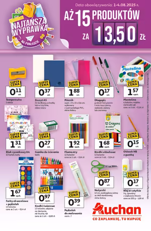 Gazetka Auchan: Gazetka Auchan od 1 sierpnia 2025 aktualna - Back to school - 31.07.2025