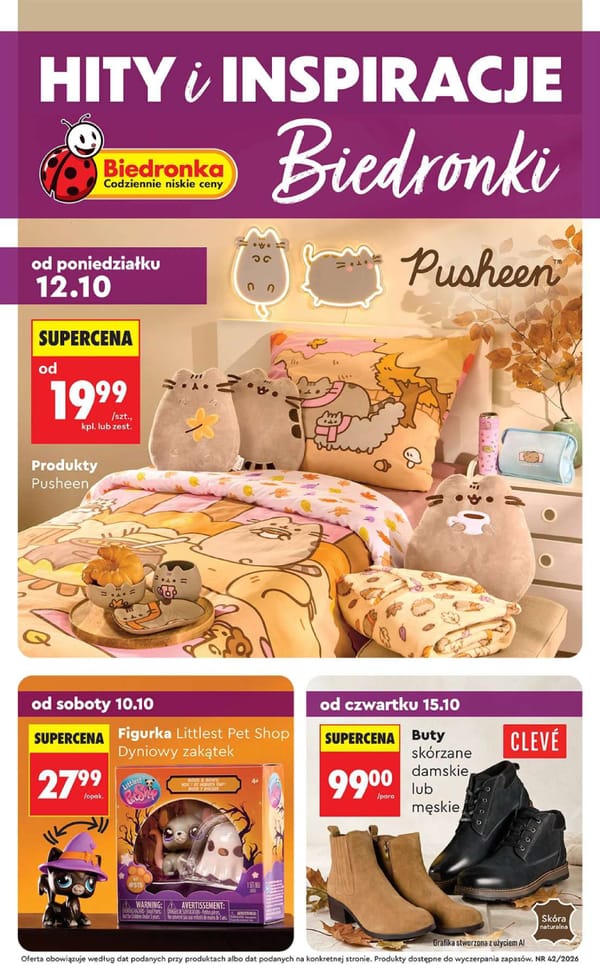  Biedronka gazetka promocyjna od 10 października 2026 aktualna - Pusheen