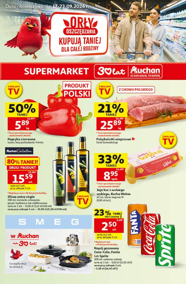  Auchan supermarket gazetka promocyjna od 17 września 2026 aktualna - promocje tygodnia