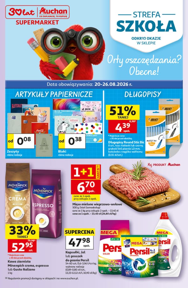  Auchan supermarket gazetka promocyjna od 20 sierpnia 2026 aktualna - tanie zakupy spożywcze