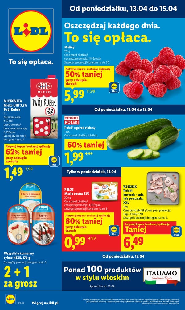  Lidl gazetka promocyjna od 13 kwietnia 2026 aktualna - najtańsze zakupy spożywcze ver.2