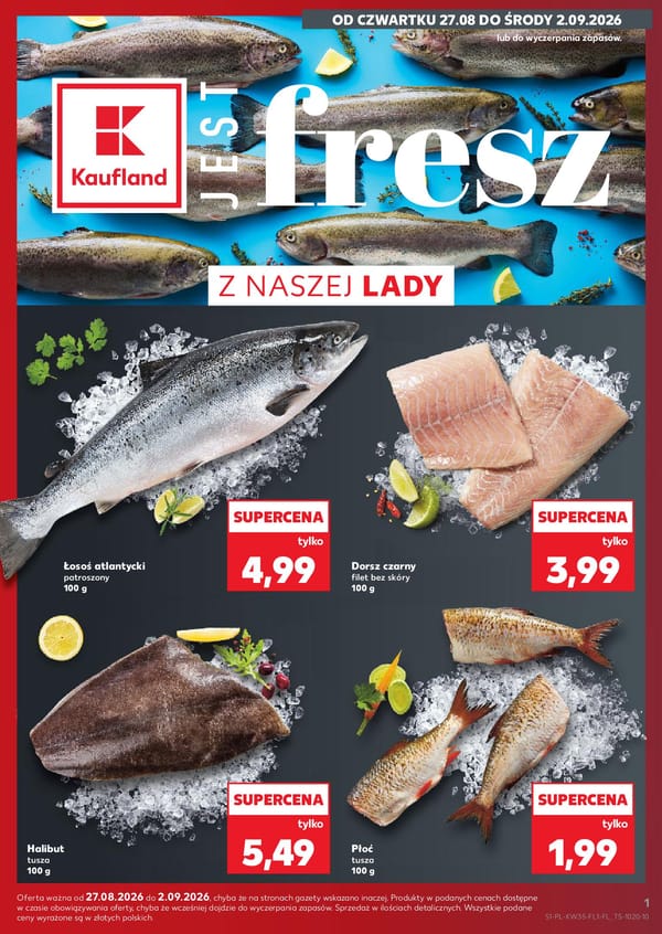 Kaufland gazetka promocyjna od 27 sierpnia 2026 aktualna - promocje na ryby