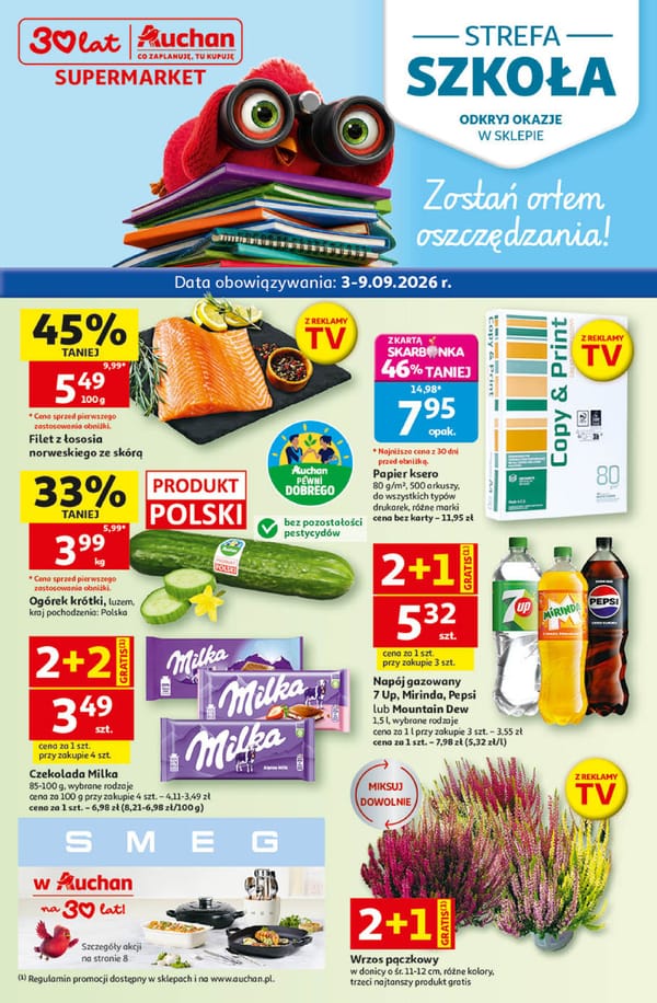  Auchan supermarket gazetka promocyjna od 3 września 2026 aktualna - najlepsze promocje