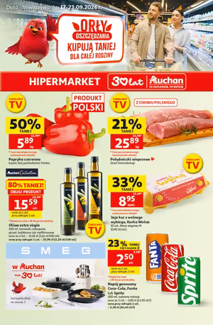 Gazetka Auchan: Auchan hipermarket gazetka promocyjna od 17 września 2026 aktualna - promocje tygodnia 2026-09-17