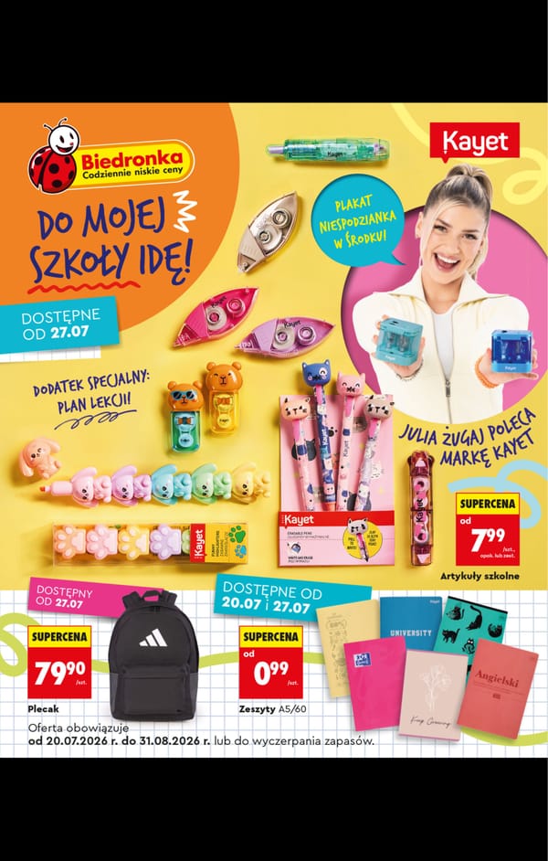  Biedronka gazetka promocyjna od 20 lipca 2026 aktualna - back to school