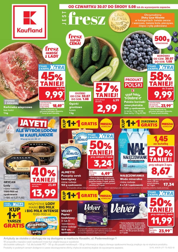  Kaufland gazetka promocyjna od 30 lipca 2026 aktualna - Najlepsze promocje spożywcze