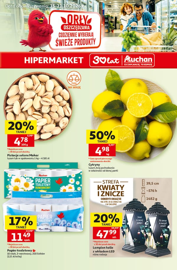  Auchan hipermarket gazetka promocyjna od 15 października 2026 aktualna - zakupy spożywcze taniej