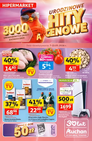 Gazetka Auchan: Auchan hipermarket gazetka promocyjna od 7 maja 2026 aktualna - Najlepsze promocje spożywcze 2026-05-07