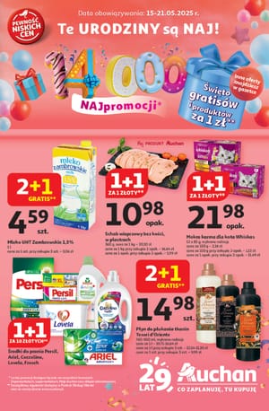 Gazetka Auchan: Gazetka Auchan od 15 maja 2025 aktualna - hipermarket - 14.05.2025