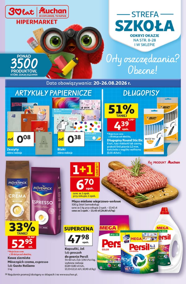  Auchan Hipermarket gazetka promocyjna od 20 sierpnia 2026 aktualna - tanie zakupy spożywcze
