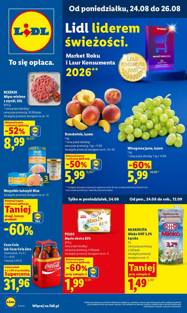  Lidl gazetka promocyjna od 24 sierpnia 2026 aktualna - Najlepsze promocje spożywcze