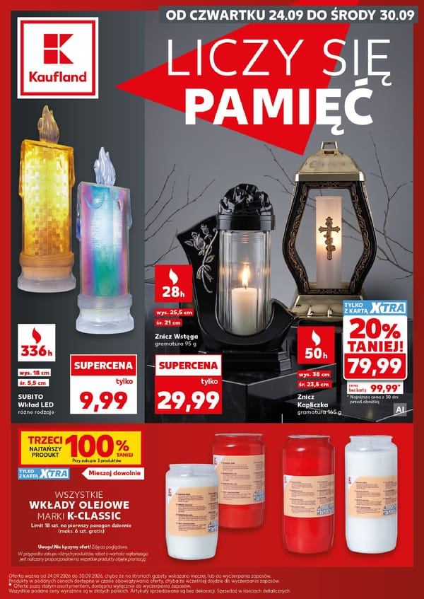  Kaufland gazetka promocyjna od 24 września 2026 aktualna - promocje na znicze
