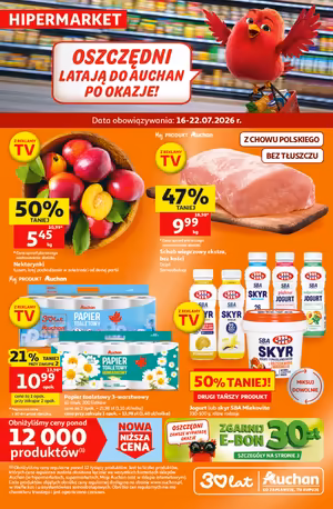 Gazetka Auchan: Auchan hipermarket gazetka promocyjna od 16 lipca 2026 aktualna - okazje na weekend 2026-07-16