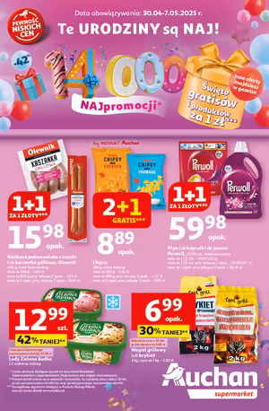 Gazetka Auchan: Gazetka Auchan od 30 kwietnia 2025 aktualna - supermarket - 29.04.2025