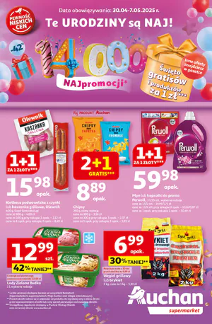 Gazetka Auchan: Gazetka Auchan od 30 kwietnia 2025 aktualna - supermarket - 29.04.2025