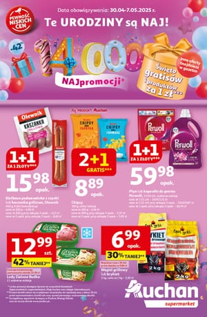 Gazetka Auchan: Gazetka Auchan od 30 kwietnia 2025 aktualna - supermarket - 29.04.2025
