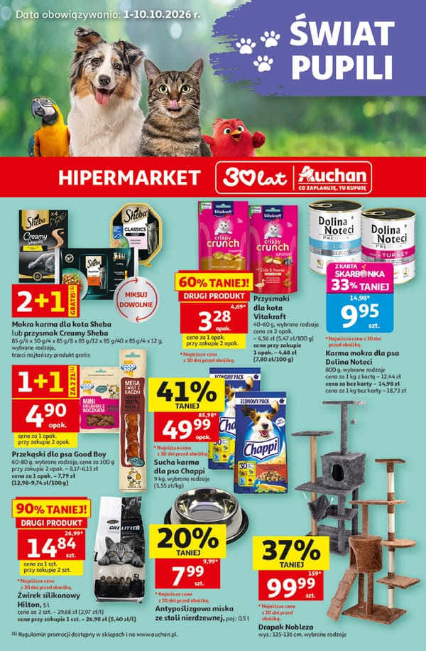  Auchan od 1 października 2026 aktualna - promocje dla pupila