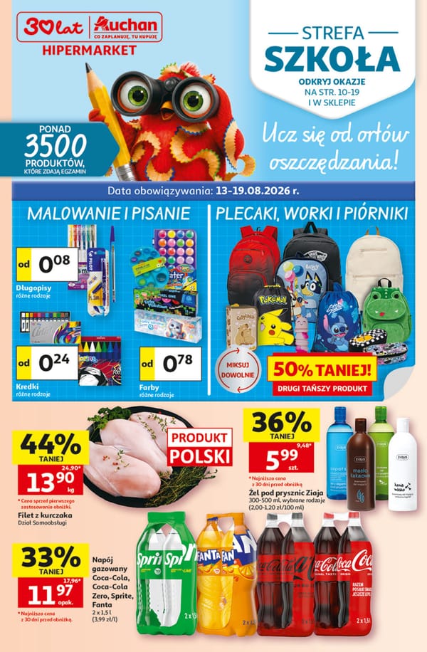 Auchan hipermarket gazetka promocyjna od 13 sierpnia 2026 aktualna - promocje tygodnia