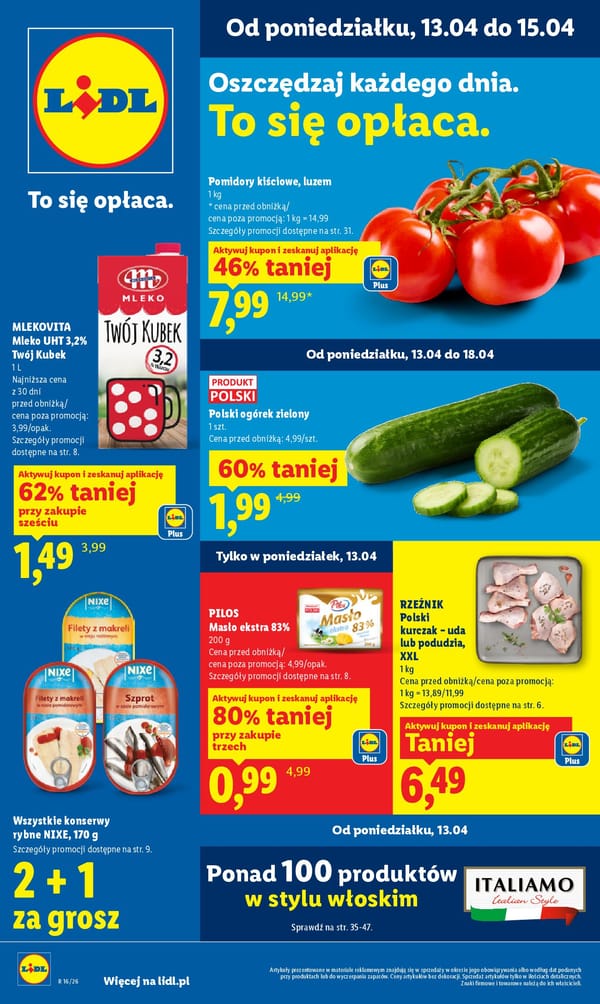  Lidl gazetka promocyjna od 13 kwietnia 2026 aktualna - najtańsze zakupy spożywcze ver.3