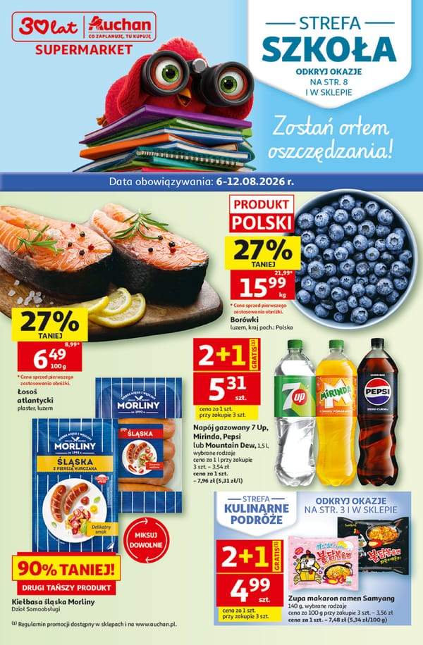  Auchan supermarket gazetka promocyjna od 6 sierpnia 2026 aktualna - zakupy taniej