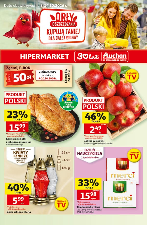  Auchan hipermarket gazetka promocyjna od 8 października 2026 aktualna - promocje tygodnia