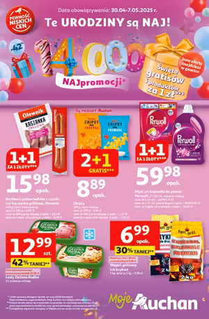 Gazetka Auchan: Gazetka Auchan od 30 kwietnia 2025 aktualna - Moje Auchan - 29.04.2025