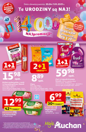 Gazetka Auchan: Gazetka Auchan od 30 kwietnia 2025 aktualna - Moje Auchan - 29.04.2025