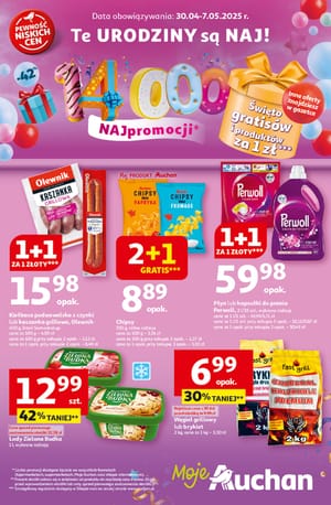 Gazetka Auchan: Gazetka Auchan od 30 kwietnia 2025 aktualna - Moje Auchan - 29.04.2025