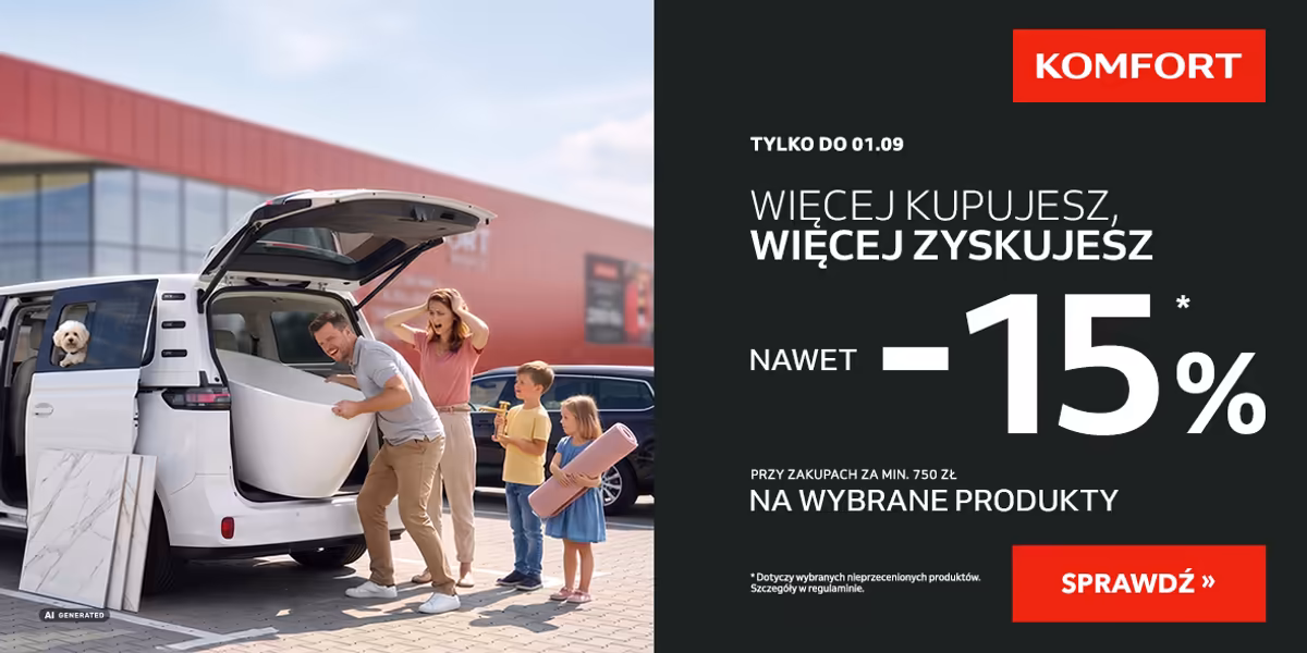 Komfort: Do -15% na wybrane produkty