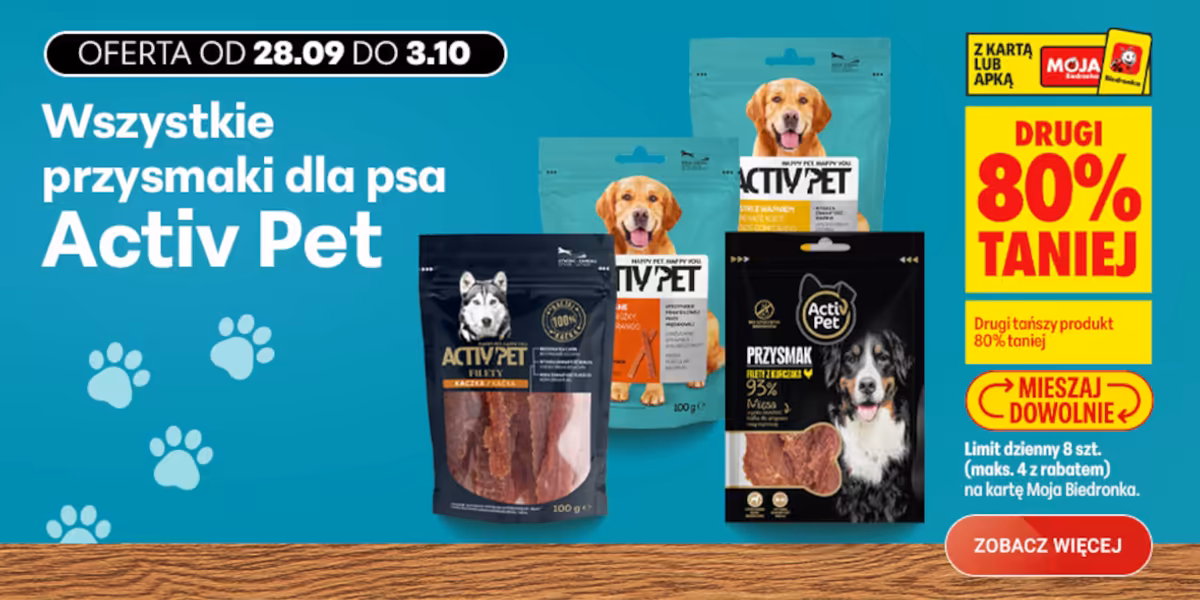 Biedronka: -80% na przysmaki dla psa