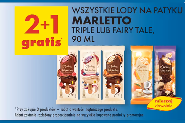 : 2+1 GRATIS na lody na patyku Marletto Triple lub Fairy Tale