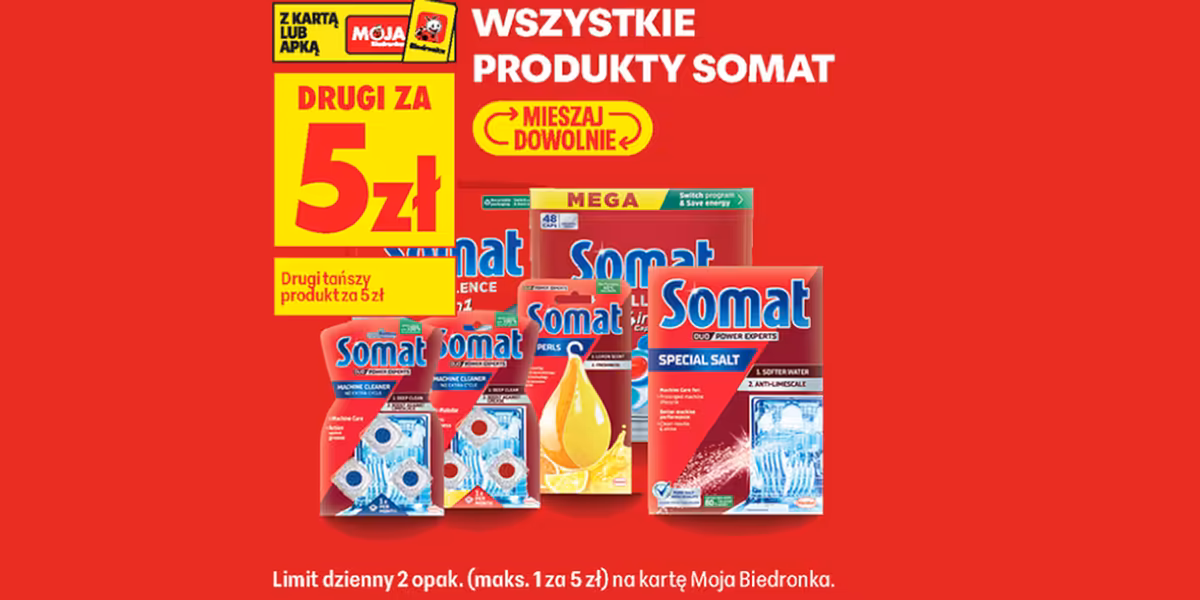 Biedronka: 5 zł za wszystkie produkty Somat