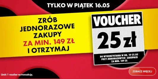 Biedronka: Voucher 25 zł na następne zakupy 16.05.2025