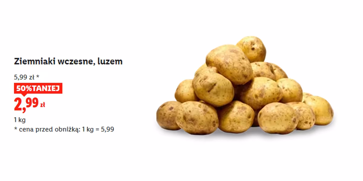 Lidl: -50% na ziemniaki wczesne