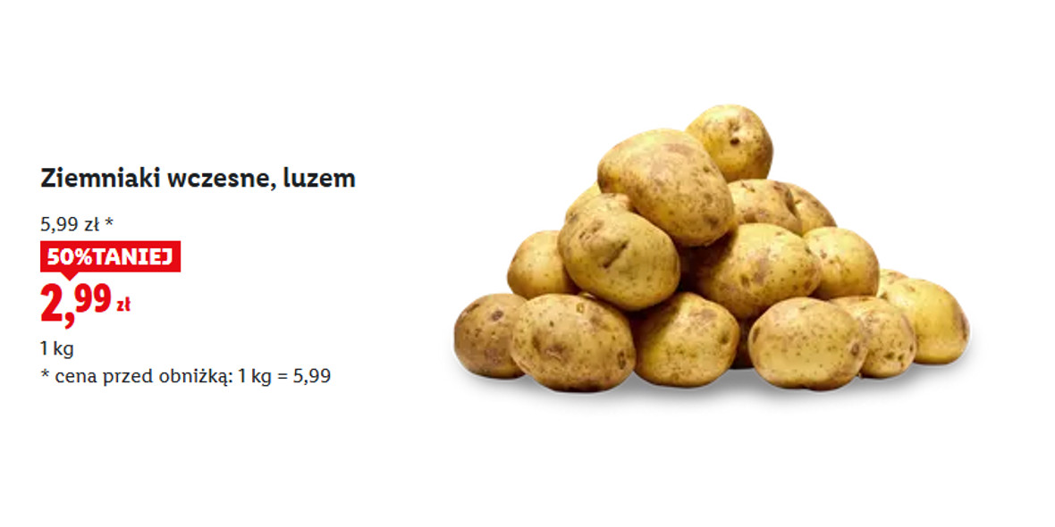 Lidl: -50% na ziemniaki wczesne