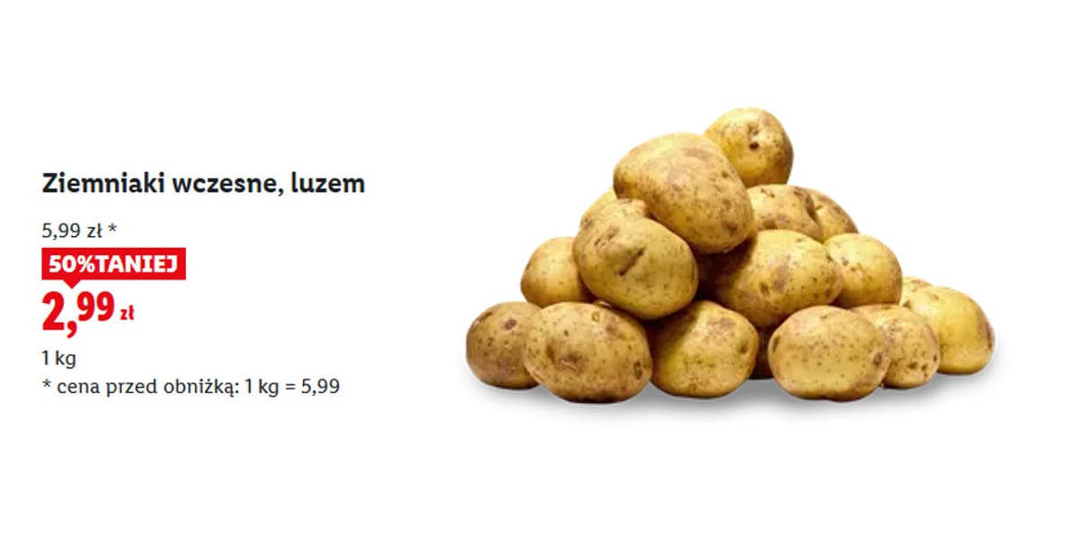 Lidl: -50% na ziemniaki wczesne