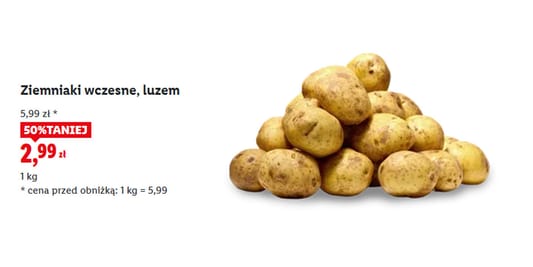 Lidl: -50% na ziemniaki wczesne 26.05.2025