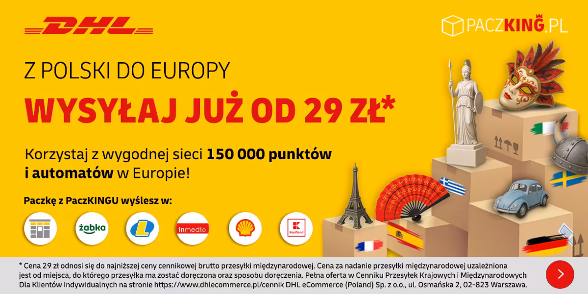 DHL: Od 29 zł za nadanie paczki do Europy