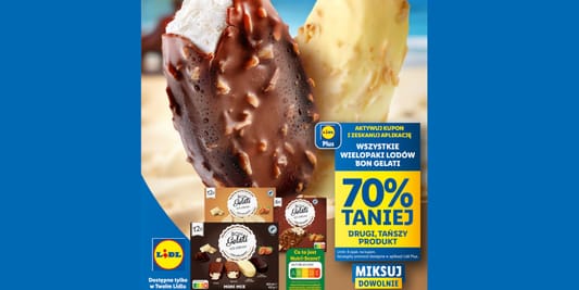 Lidl: KUPON -70% na wielopaki lodów Bon Gelati 16.06.2025