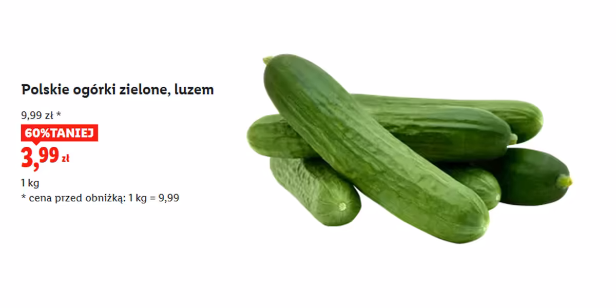 Lidl: -60% na polskie ogórki