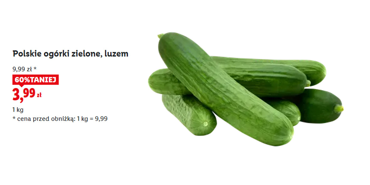 Lidl: -60% na polskie ogórki