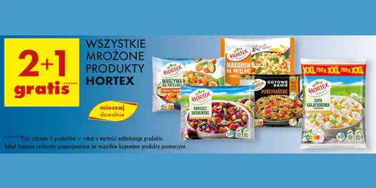 Biedronka: 2+1 GRATIS na wszystkie mrożone produkty Hortex 20.05.2025