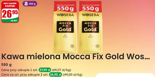 Dino: 26,95 zł za kawę mieloną Mocca Fix Gold 19.01.2026