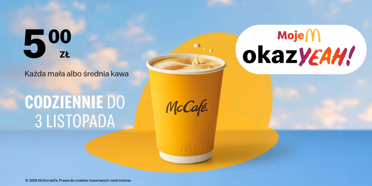 McDonald's: 5 zł każda mała albo średnia kawa